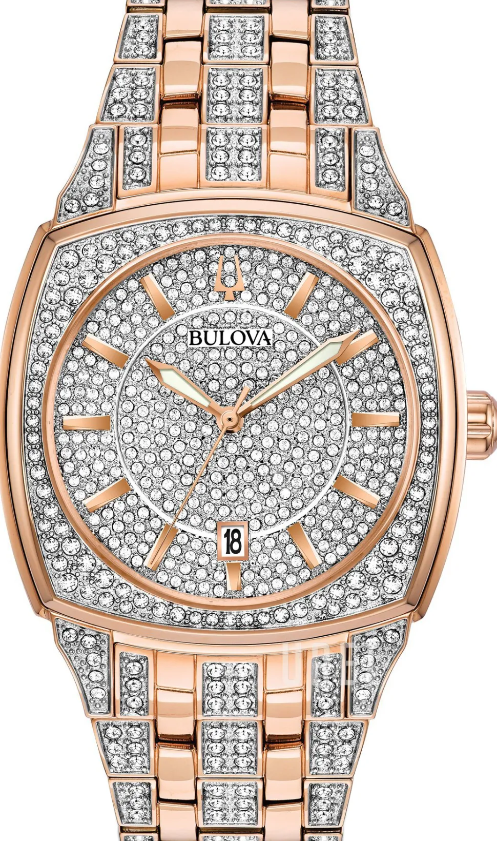 Crystal Kristallinfattad/Roséguldstonat stål