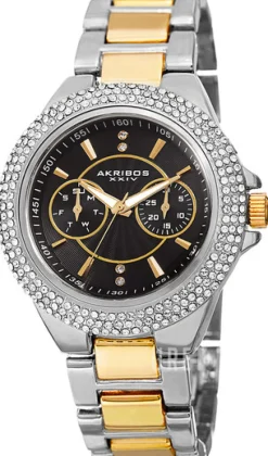 Crystal Svart/Gulguldtonat stål Ø43 mm