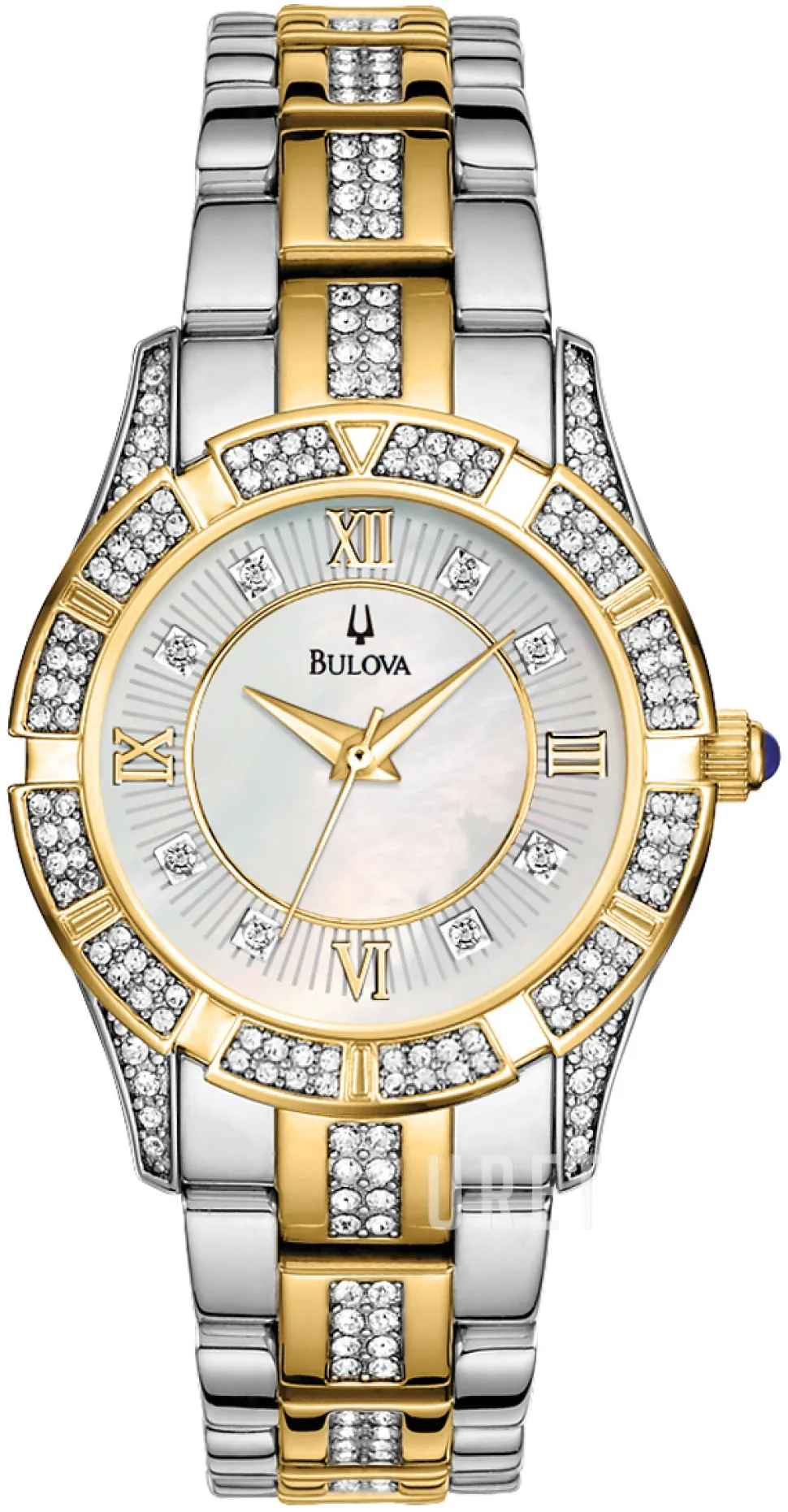 Crystal Vit/Gulguldtonat stål Ø30 mm