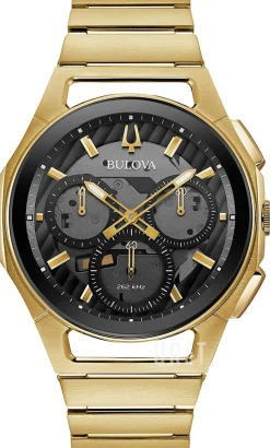 Curv Svart/Gulguldtonat stål Ø44 mm