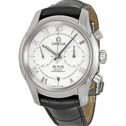 De Ville Co-Axial Chronograph 42mm Silverfärgad/Läder Ø42 mm