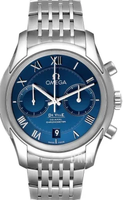 De Ville Co-Axial Chronograph 42mm Blå/Stål Ø42 mm
