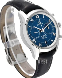 De Ville Co-Axial Chronograph 42mm Blå/Läder Ø42 mm