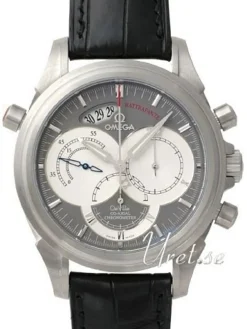 De Ville Co-Axial Rattrapante Grå/Läder Ø41 mm