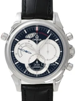 De Ville Co-Axial Rattrapante Svart/Läder Ø41 mm