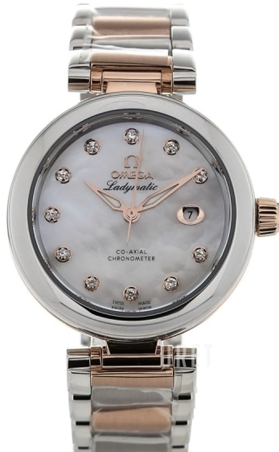 De Ville Ladymatic Co-Axial 34mm Vit/18 karat roséguld Ø34 mm