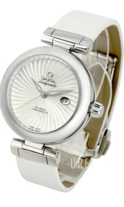 De Ville Ladymatic Co-Axial 34mm Vit/Läder Ø34 mm