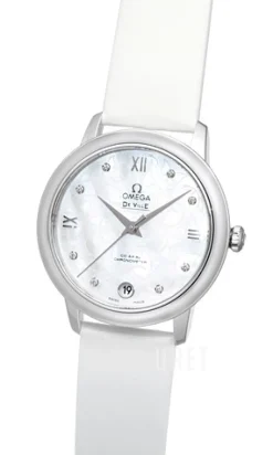 De Ville Prestige Co-Axial 32.7mm Vit/Läder Ø32.7 mm