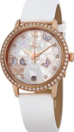 De Ville Prestige Co-Axial 32.7mm Vit/Läder Ø32.7 mm