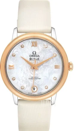 De Ville Prestige Co-Axial 32.7mm Vit/Läder Ø32.7 mm