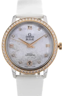 De Ville Prestige Co-Axial 32.7mm Vit/Läder Ø32.7 mm