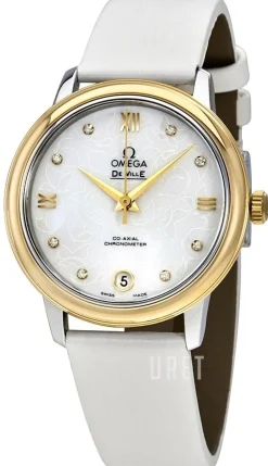 De Ville Prestige Co-Axial 32.7mm Vit/Läder Ø32.7 mm