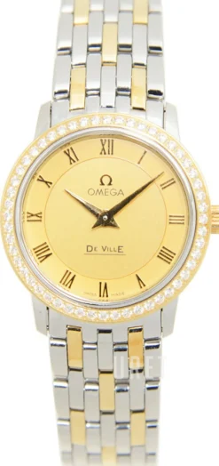 De Ville Prestige Quartz Champagnefärgad/18 karat gult guld Ø27 mm