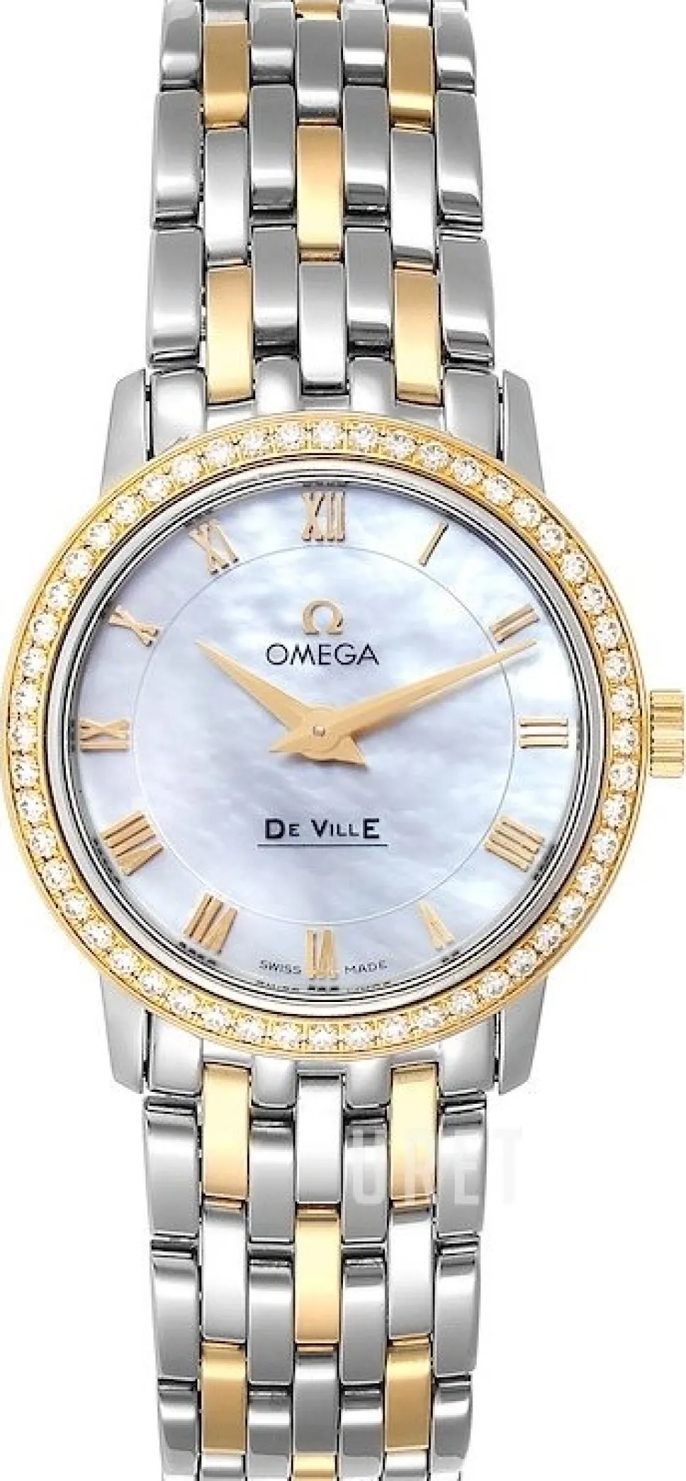 De Ville Prestige Quartz Vit/18 karat roséguld Ø27 mm