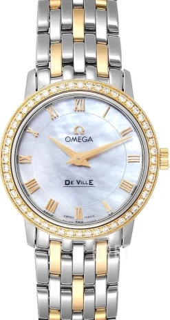 De Ville Prestige Quartz Vit/18 karat roséguld Ø27 mm