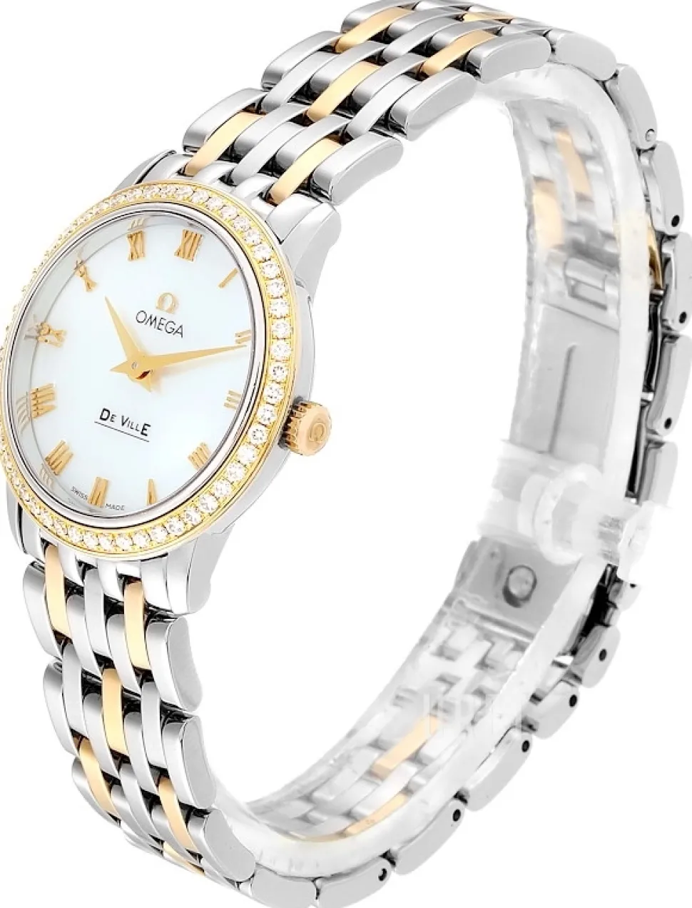 De Ville Prestige Quartz Vit/18 karat roséguld Ø27 mm