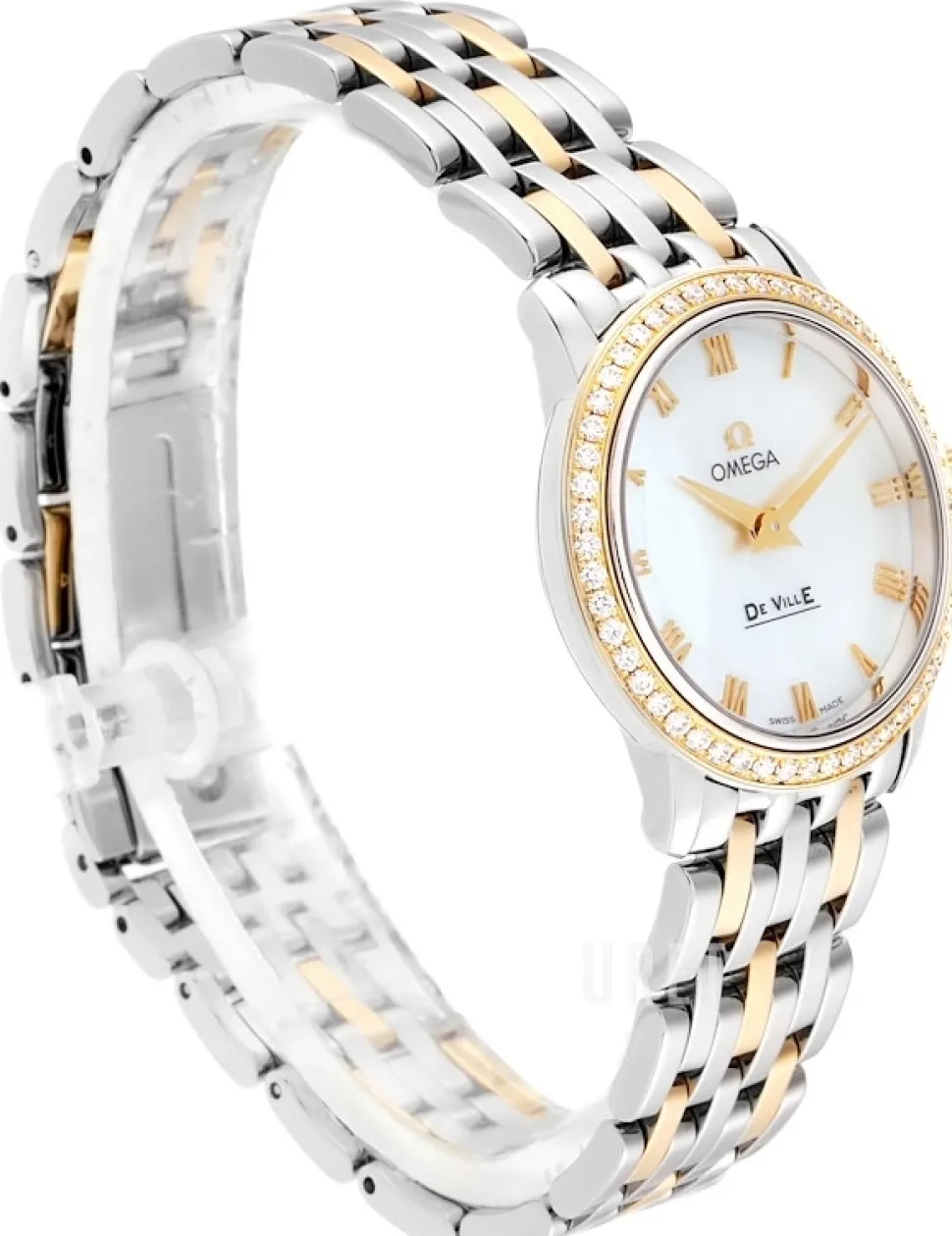 De Ville Prestige Quartz Vit/18 karat roséguld Ø27 mm