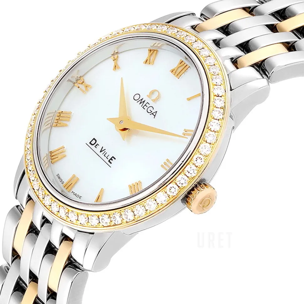 De Ville Prestige Quartz Vit/18 karat roséguld Ø27 mm