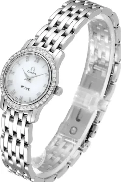 De Ville Prestige Quartz Small Vit/Stål Ø22 mm