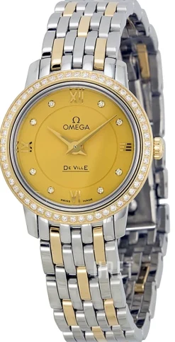 De Ville Prestige Quartz 24.4mm Champagnefärgad/Stål Ø24.4 mm