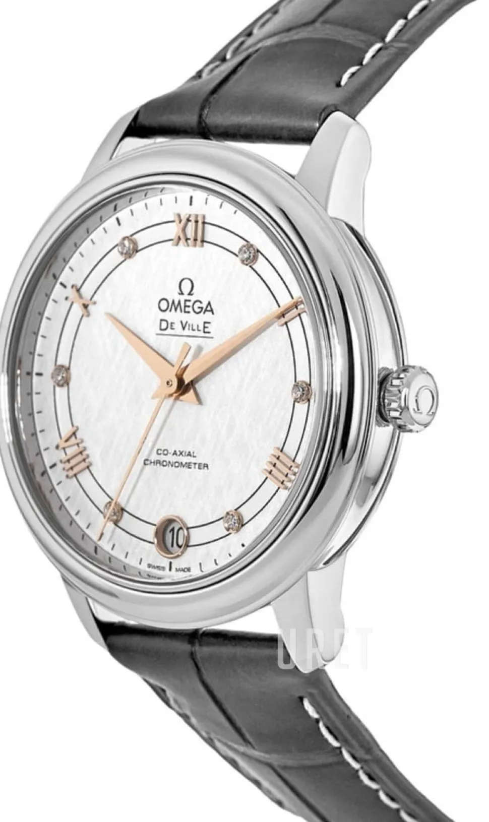 De Ville Prestige Silverfärgad/Läder Ø32.7 mm