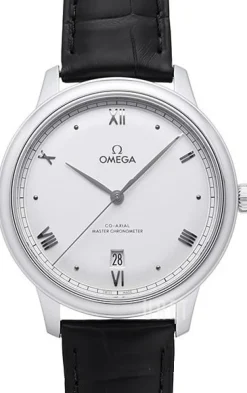 De Ville Prestige Silverfärgad/Läder Ø40 mm