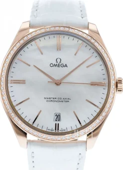 De Ville Tresor Master Co-Axial 40mm Vit/Läder Ø40 mm