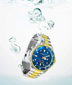 Depthmaster Blå/Gulguldtonat stål Ø42 mm