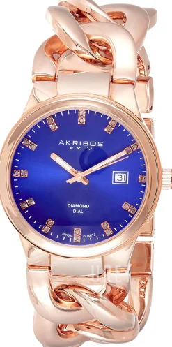 Diamond Blå/Roséguldstonat stål Ø38 mm