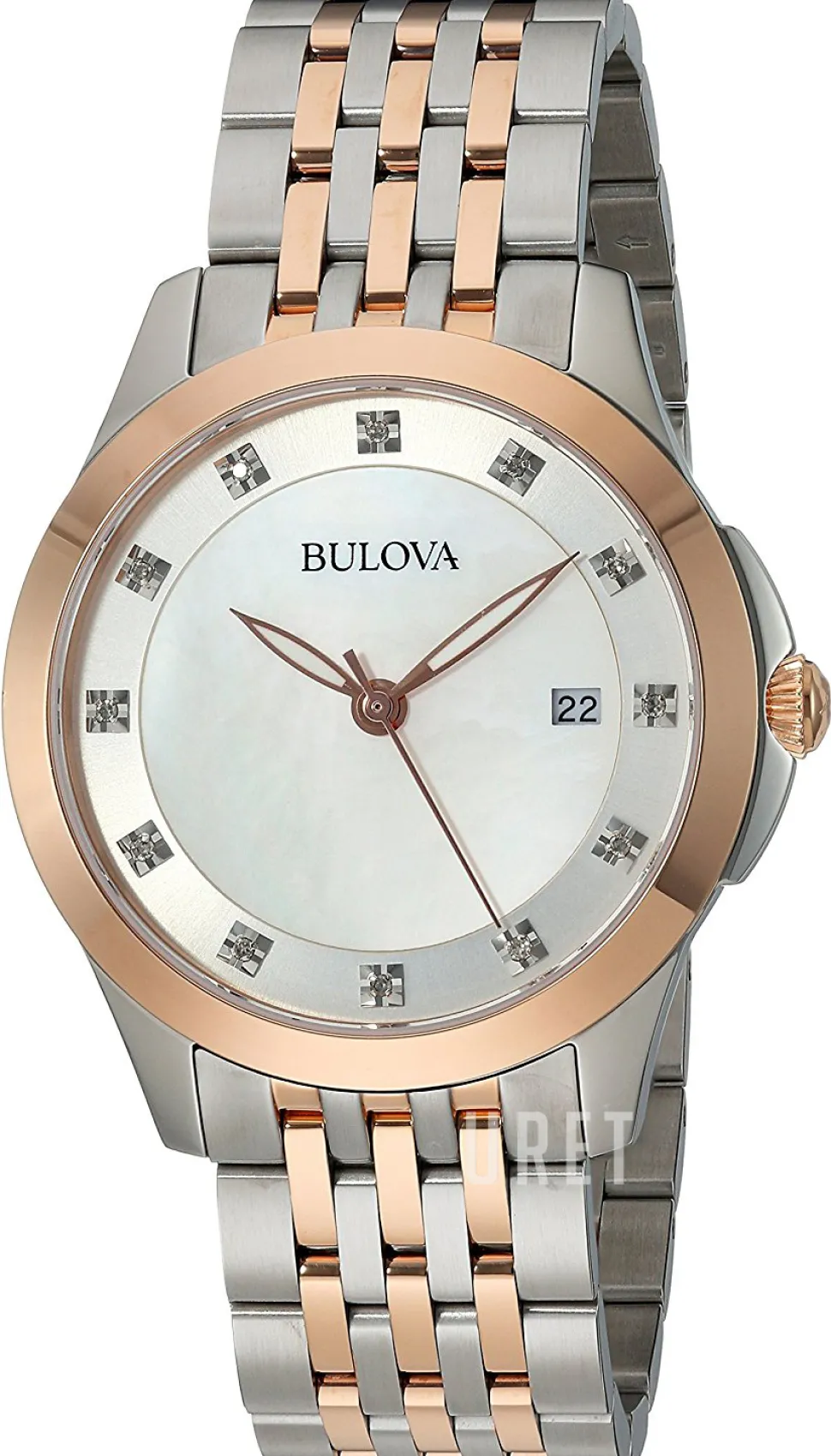 Diamond Vit/Roséguldstonat stål Ø36 mm