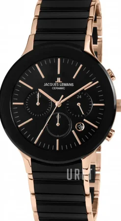 Dublin Svart/Roséguldstonat stål Ø42 mm