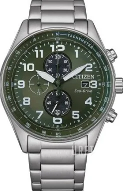 Eco Drive Grön/Stål Ø43 mm