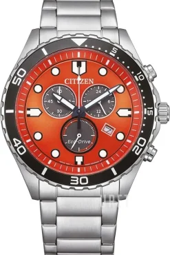 Eco Drive Orange/Stål Ø43 mm
