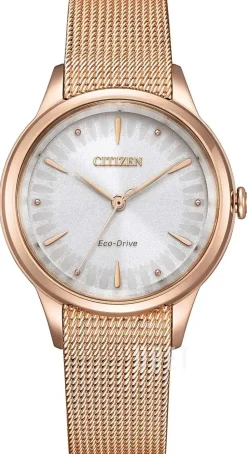 Eco Drive Silverfärgad/Roséguldstonat stål Ø32 mm