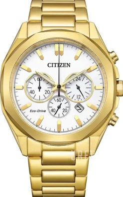 Eco Drive Vit/Guldtonat stål Ø41 mm