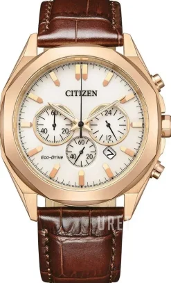 Eco Drive Vit/Läder Ø41 mm