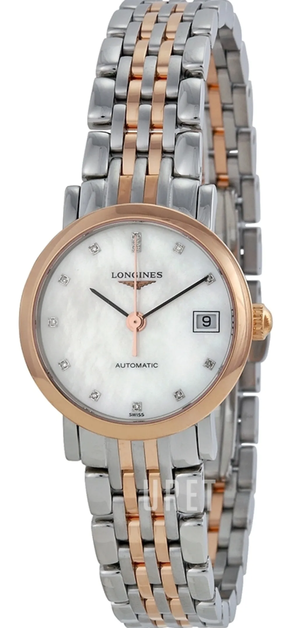 Elegant Vit/18 karat roséguld Ø25.5 mm