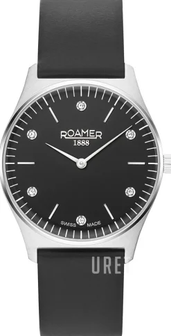 Elements Crystal Ladies Svart/Läder Ø34 mm