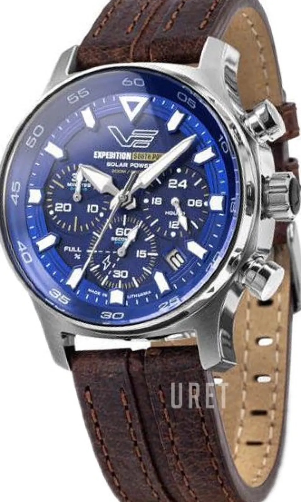 Expedition South Pole Blå/Läder Ø43 mm