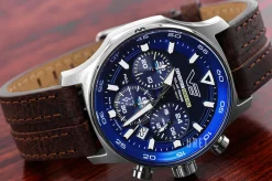 Expedition South Pole Blå/Läder Ø43 mm