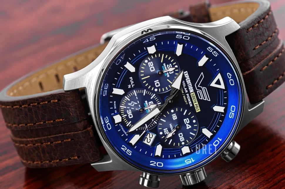 Expedition South Pole Blå/Läder Ø43 mm