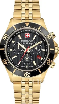 Flagship X Svart/Gulguldtonat stål Ø42 mm