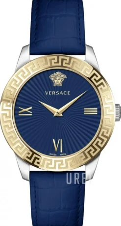 Greca Blå/Läder Ø39 mm