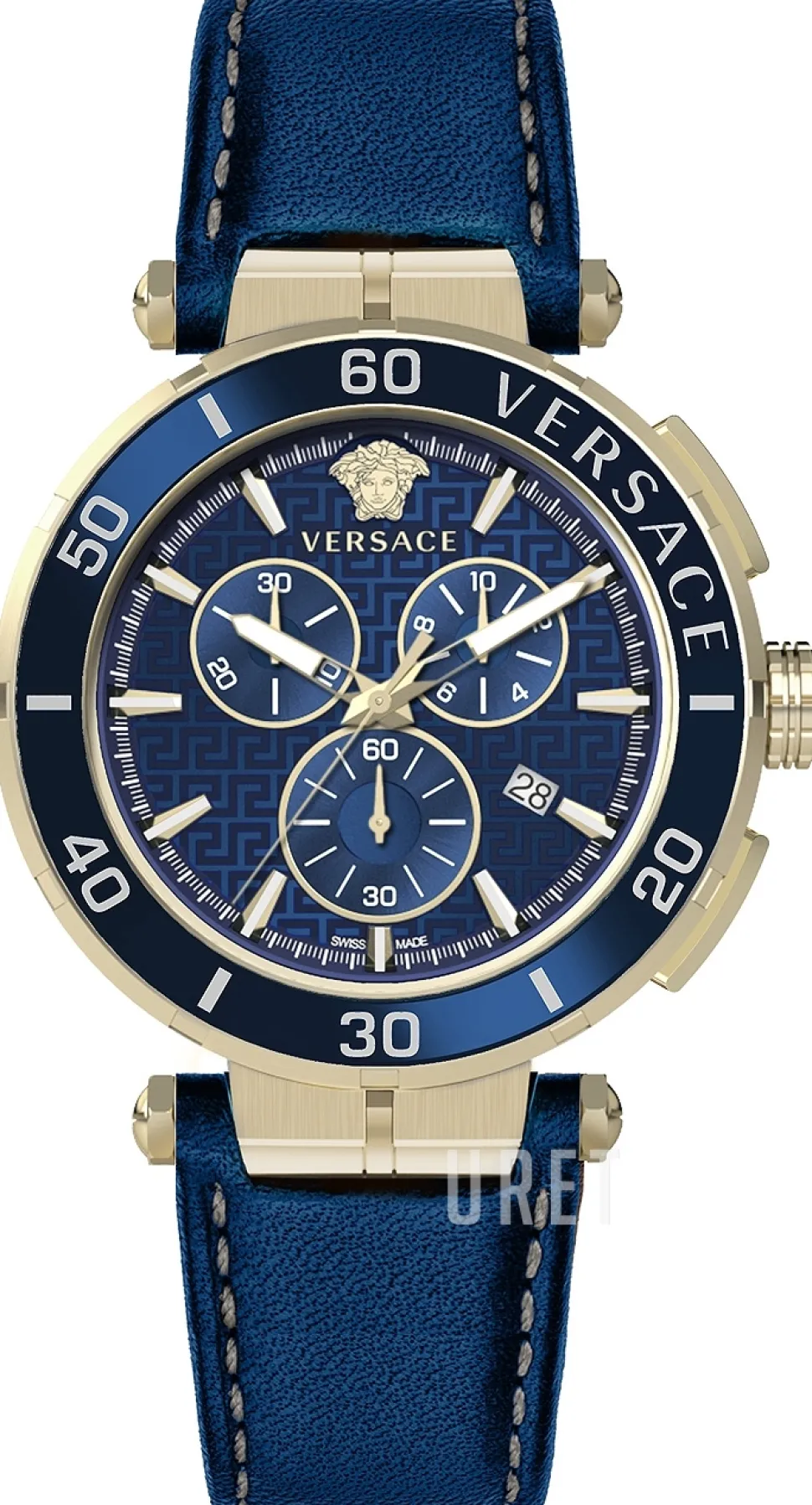 Greca Blå/Läder Ø45 mm