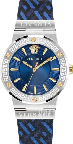 Greca Logo Blå/Läder Ø38 mm