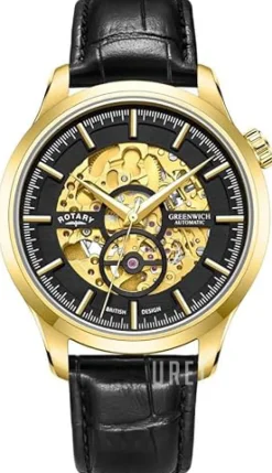 Greenwich Svart/Läder Ø42 mm