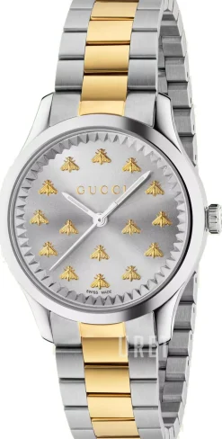 G-Timeless Silverfärgad/18 karat gult guld Ø32 mm