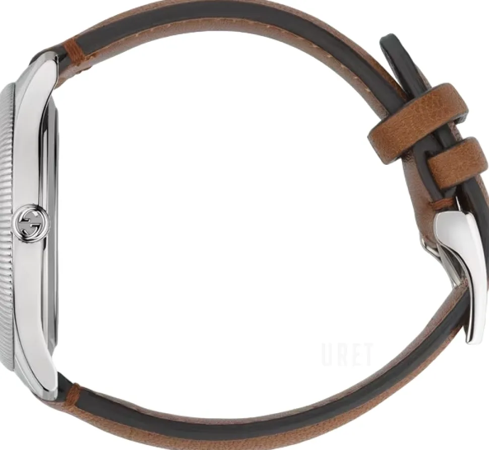 G-Timeless Silverfärgad/Läder Ø40 mm