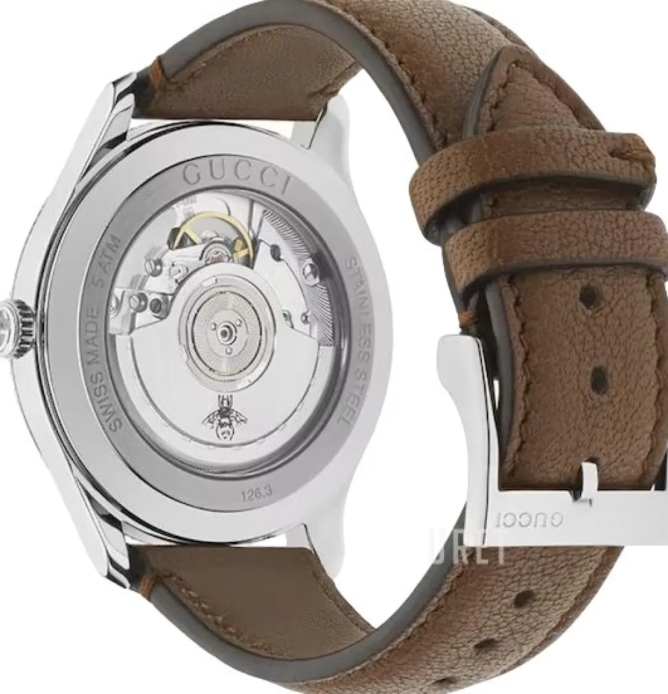 G-Timeless Silverfärgad/Läder Ø40 mm