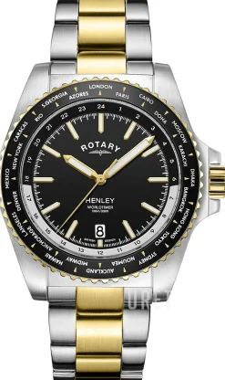 Henley Svart/Gulguldtonat stål Ø41 mm